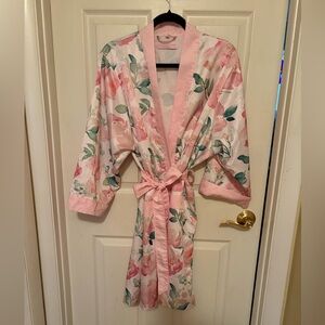 Floral Satin Kimono Robe